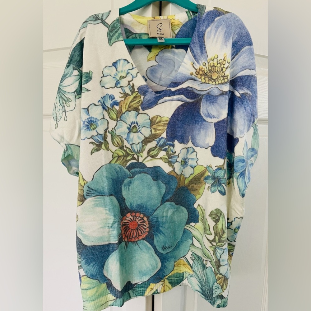 Floral Blouse with Dolman Sleeves